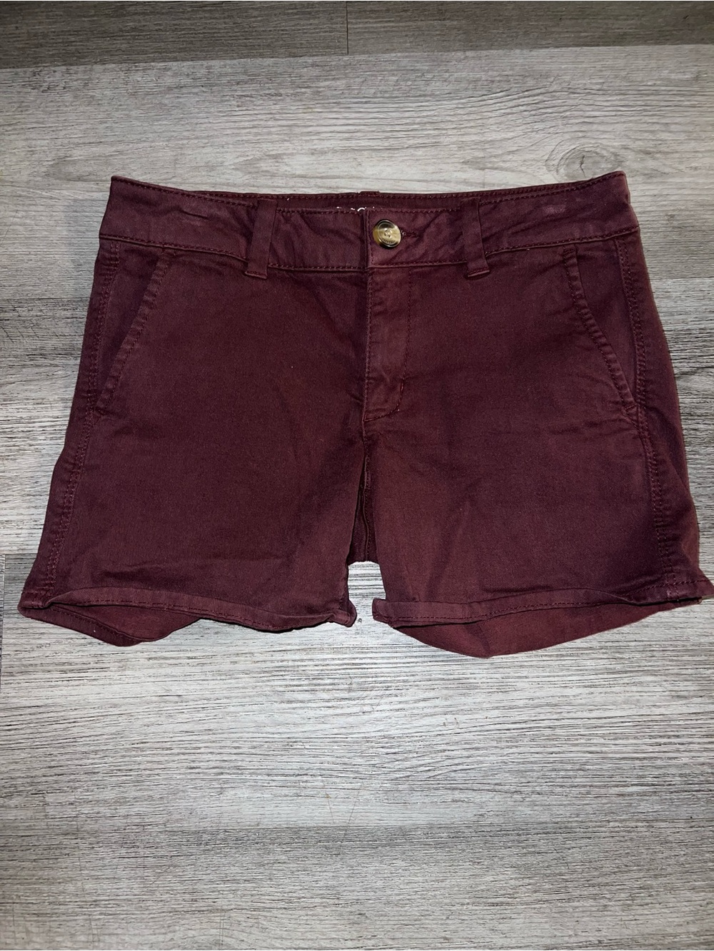 American Eagle Outfitters Women's Burgundy Denim Shorts